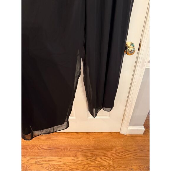Alex Evenings Black Basic Straight Leg Chiffon Wide Leg Formal Pants sz 2X NWT - Picture 2 of 7